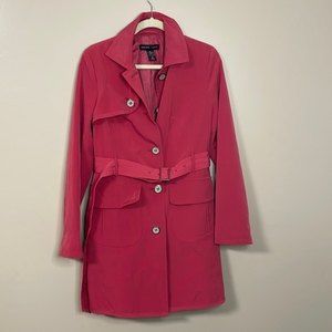 New York & Company | Pink Belted Trench Coat Rain Jacket Women's Size Small